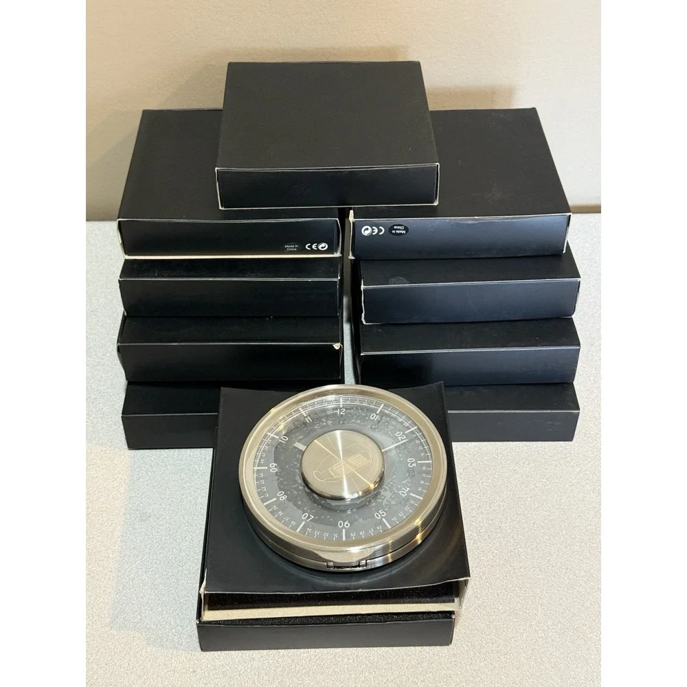 Desk Clock Lot 10 Transparent Analog Face Folding Round catalytic converter Logo